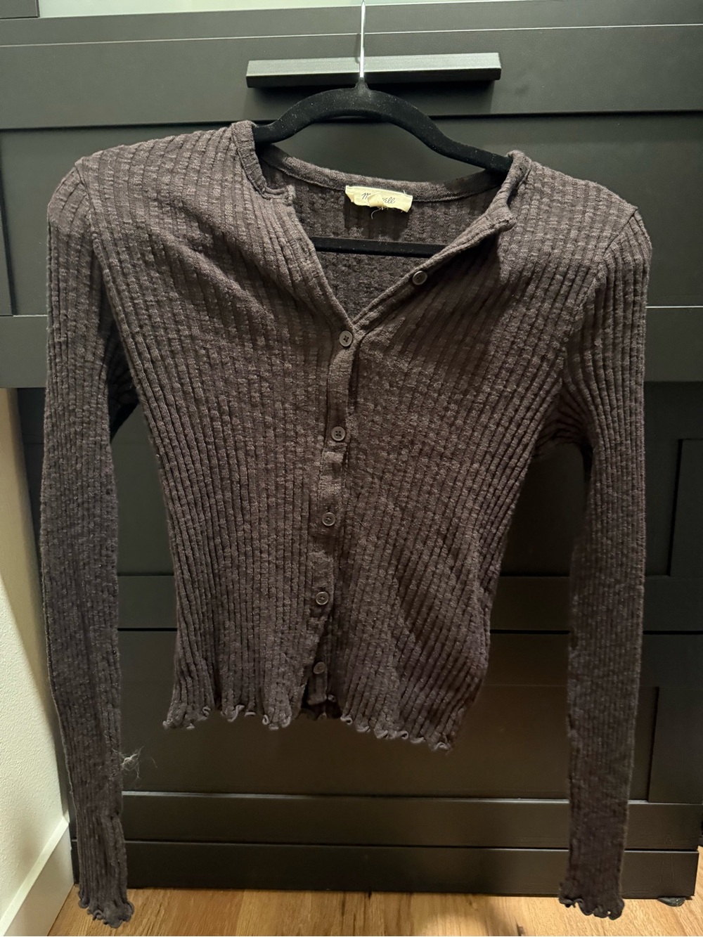 Ribbed Madewell Vneck Button Top